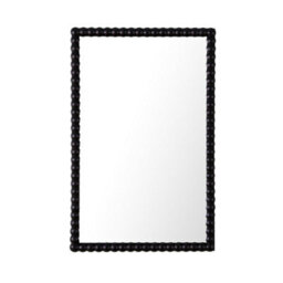 Lecco Wooden Wall Mirror With Beaded Frame 60X90Cm Black - thumbnail 7
