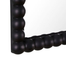 Lecco Wooden Wall Mirror With Beaded Frame 60X90Cm Black - thumbnail 4