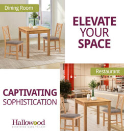 Hallowood Furniture Hereford Small Dining Table With 2 Cross Back Oak Chairs (Grey Seat) - thumbnail 6