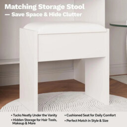 Vanity Dressing Table Stool Set Makeup Desk With 2 Drawers - thumbnail 5