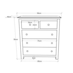 Cabinet Bits Lovere 5 Drawer Chest Of Drawers Chrome Cup Handle - thumbnail 9
