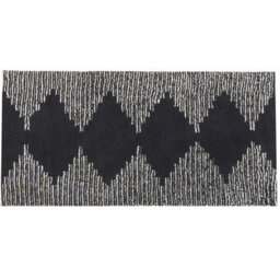 Beliani Rug Bathinda Black/ White 80 X 150 Cm Cotton - thumbnail 1