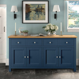 Farro Navy Blue Extra Large Sideboard Cabinet Fully Assembled - By Roseland Furniture - thumbnail 2