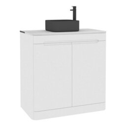 Royal Bathrooms Venice 800mm Gloss White Freestanding Bathroom Countertop Vanity Unit 2 Door With Art Square Basin - thumbnail 7