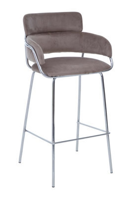 Orsina Tamzin Mink Velvet Bar Chair - image 1