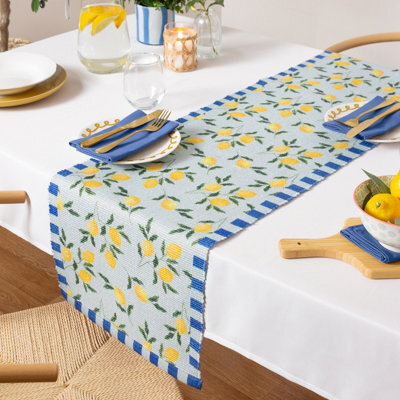 furn. Furn Lemons Indoor/outdoor Table Runner, Blue, 220 X 35Cm - image 1