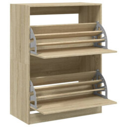 Walplus Shoe Cabinet With 2 Flip-Drawers Sonoma Oak 80X42X108 Cm - thumbnail 5