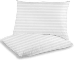 Homes & Linen Satin Stripe Pillow Bounce Back Hotel Quality Firm Stripe Pillow