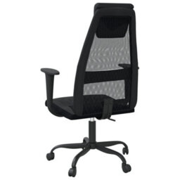 Berkfield Office Chair Black Mesh Fabric And Faux Leather - thumbnail 5
