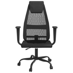 Berkfield Office Chair Black Mesh Fabric And Faux Leather - thumbnail 3