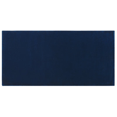 Beliani Rug Gesi Ii Navy Blue 80 X 150 Cm Viscose - image 1