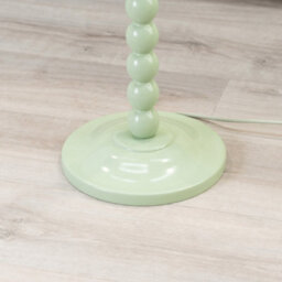 Valuelights Bobbles Sage Green Bobbin Floor Lamp With Pink Aztec Pleated Shade - Led Bulb Included - thumbnail 2