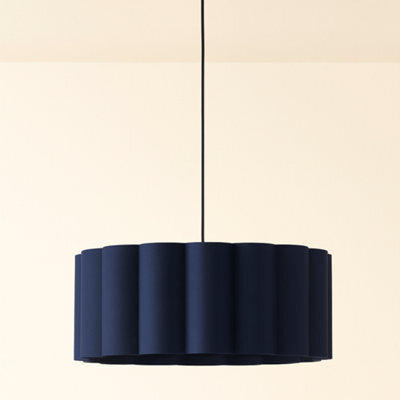 CGC Lighting Cgc Maria Scalloped Navy Drum Lampshade Large 48Cm - image 1