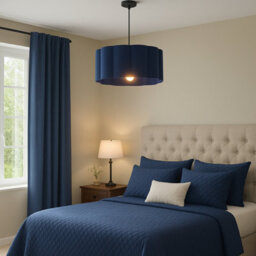 CGC Lighting Cgc Maria Scalloped Navy Drum Lampshade Large 48Cm - thumbnail 7