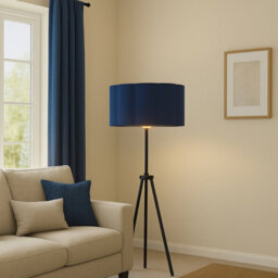 CGC Lighting Cgc Maria Scalloped Navy Drum Lampshade Large 48Cm - thumbnail 8