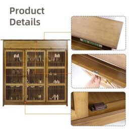 93X32X98Cm Shoe Cabinet Stand Rack 3 Door Storage Cupboard Sideboard - thumbnail 5