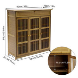 93X32X98Cm Shoe Cabinet Stand Rack 3 Door Storage Cupboard Sideboard - thumbnail 2