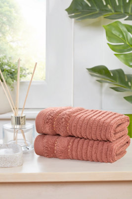 Rapport Home Linear Pure Cotton Face Towel Rose Red - image 1
