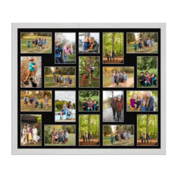 AK Frames 80X70Cm White Ash Modern Multi Photo Frame With Black Mount - Holds 20 Apertures (18X) 6X4, (2X) 4X4 Photos - thumbnail 1