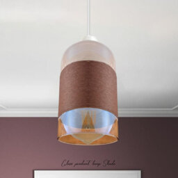 2Pcs Modern Copper Glass Pendant Light Shade 12Cm X 20Cm With Shade Reducer Plate Lampshades - thumbnail 8