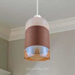 2Pcs Modern Copper Glass Pendant Light Shade 12Cm X 20Cm With Shade Reducer Plate Lampshades - thumbnail 6