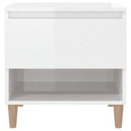 Berkfield Bedside Tables 2 Pcs High Gloss White 50X46X50 Engineered Wood - thumbnail 5
