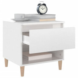 Berkfield Bedside Tables 2 Pcs High Gloss White 50X46X50 Engineered Wood - thumbnail 4