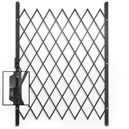 Burbage Iron Craft Safta Single Metal Expanding/retractable Security Gate Barrier Grille Up To 2400mm Wide X 2000mm High Black