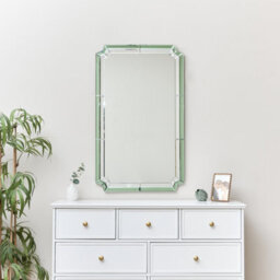 Melody Maison Rectangle Green Glass Art Deco Wall Mirror 60Cm X 100Cm - thumbnail 2