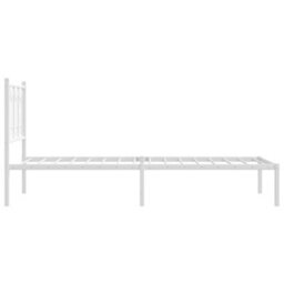 Berkfield Metal Bed Frame Without Mattress With Headboard White 75X190Cm - thumbnail 5