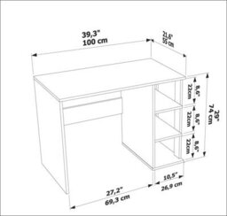Decorotika Polina Computer Desk Black Walnut - thumbnail 7