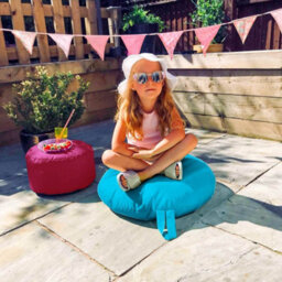 rucomfy Beanbags Rucomfy Indoor Or Outdoor Bean Bag For Kids - Turquoise Smarty Floor Cushion Seat - thumbnail 2