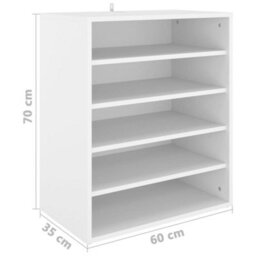 Berkfield Shoe Cabinet White 60X35X70 Cm Engineered Wood - thumbnail 9