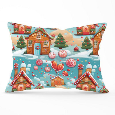 Warren Reed Designer Christmas Gingerbread House Cushions 33Cm X 48Cm - image 1