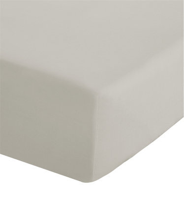 Catherine Lansfield Bedroom Easy Iron Percale Combed Fitted Sheet 25Cm Depth Cream - image 1