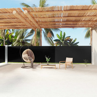 Walplus Retractable Side Awning Garden Sun Shade Canopy Gazebo For Back Door, Porch, Patio Black 160X1200 Cm - image 1