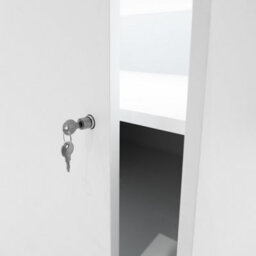 MonsterShop White Shop Counter Led Light B 1500mm Lockable Sliding Doors 2 Keys Retail Storage Unit Display Showcase Cabinet Reception Desk - thumbnail 9