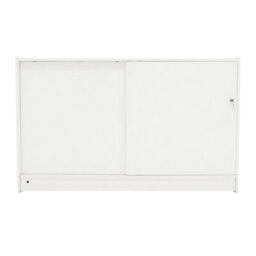 MonsterShop White Shop Counter Led Light B 1500mm Lockable Sliding Doors 2 Keys Retail Storage Unit Display Showcase Cabinet Reception Desk - thumbnail 6