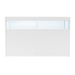 MonsterShop White Shop Counter Led Light B 1500mm Lockable Sliding Doors 2 Keys Retail Storage Unit Display Showcase Cabinet Reception Desk - thumbnail 2