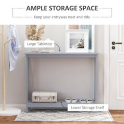 Wyld Haus Reluba Grey X-Frame Console Table L100 X D30 X H80.5Cm With Bottom Shelf For Hallway And Entryway - thumbnail 4