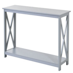 Wyld Haus Reluba Grey X-Frame Console Table L100 X D30 X H80.5Cm With Bottom Shelf For Hallway And Entryway - thumbnail 2