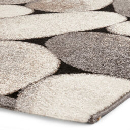 Cream/grey Funky Abstract Modern Easy To Clean Rug For Dining Room-160Cm X 220Cm - thumbnail 5