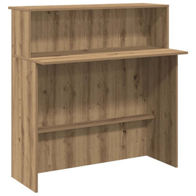 Berkfield Durable Reception Desk Artisan Oak 100X50X103.5 Cm Engineered Wood - image 1