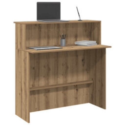 Berkfield Durable Reception Desk Artisan Oak 100X50X103.5 Cm Engineered Wood - thumbnail 4