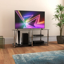 "Avf Classic 1.14M Glass Corner Tv Stand With Vertical Storage For Tvs Up To 55"" - Black & Chrome" - thumbnail 8
