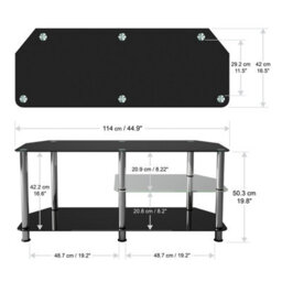 "Avf Classic 1.14M Glass Corner Tv Stand With Vertical Storage For Tvs Up To 55"" - Black & Chrome" - thumbnail 5