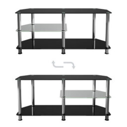 "Avf Classic 1.14M Glass Corner Tv Stand With Vertical Storage For Tvs Up To 55"" - Black & Chrome" - thumbnail 6