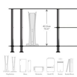 "Avf Classic 1.14M Glass Corner Tv Stand With Vertical Storage For Tvs Up To 55"" - Black & Chrome" - thumbnail 3