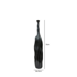 Vanity Living 72Cm Pearl Grey Ridges Design Polyresin Vase, Extra Tall Decorative Floor Vase For Living Room - thumbnail 2