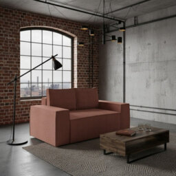 Malaga Small Mdf Sofa Bed With Sleeping Function Dl Fold Out Seat Storage Compartment 188X94X104Cm Pink Corduroy - thumbnail 2